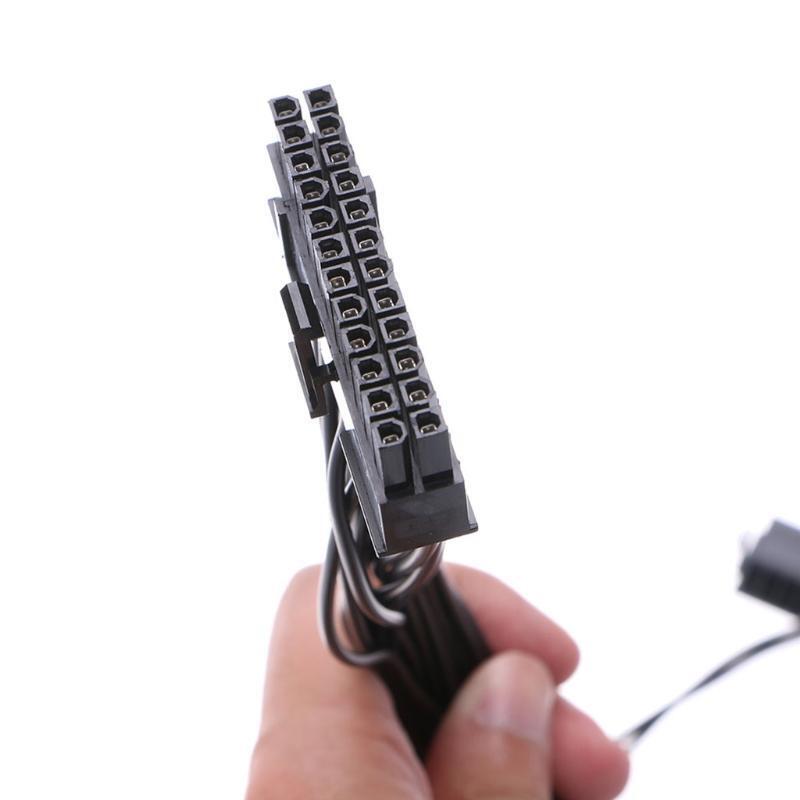 24 Pin 20+4P 3-Way Multiple PSU A TX Power Supply Adapter Cable For Mining Miner