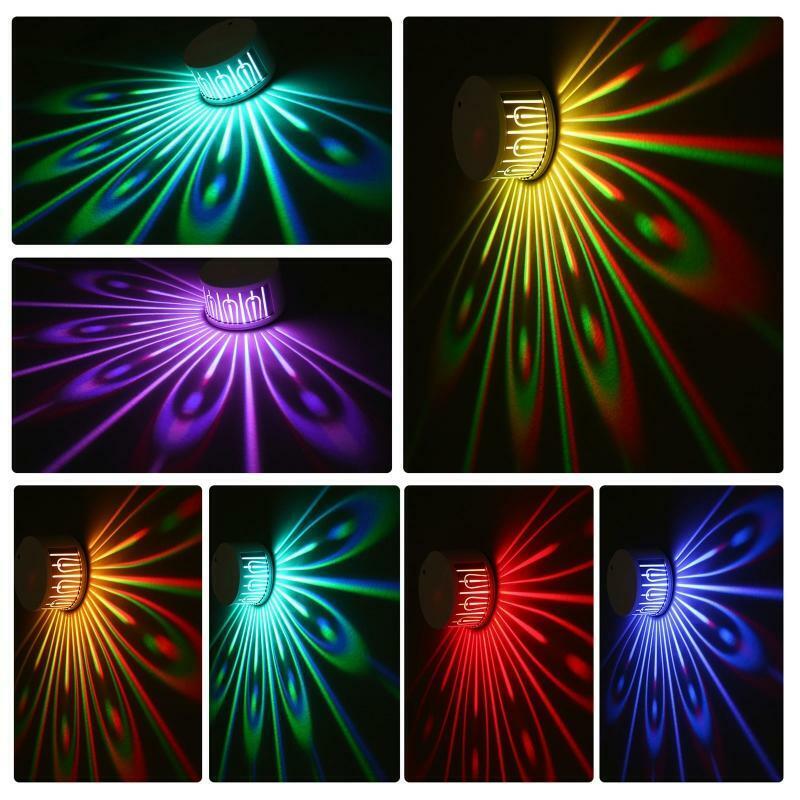 Creative Colorful Peacock LED Projection Lamp Remote Control Color Change Light