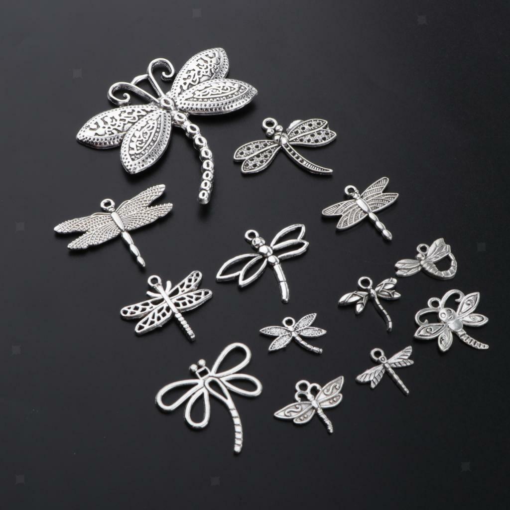 13x   Dragonfly Charms Pendants Jewelry Findings DIY Gifts Crafts