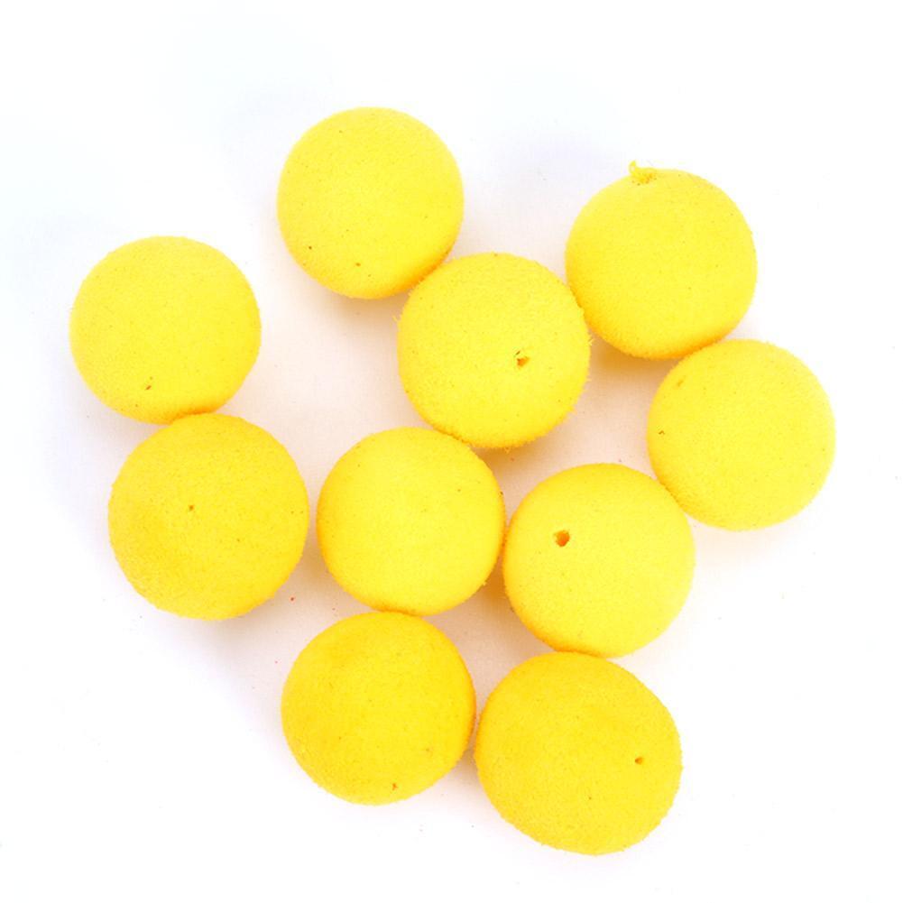 Foam Floating Ball Beads Feeder Fishing Bait Smell Lure (Yellow 14mm 10pcs)