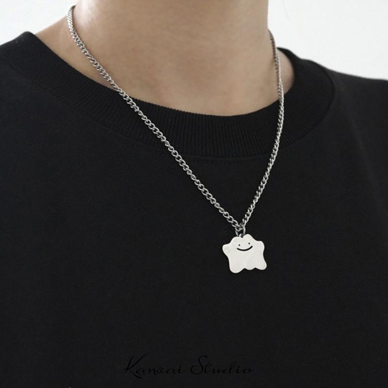 Little Monster Cloud Ghost Face Necklace Niche Design Simple Temperament Gift