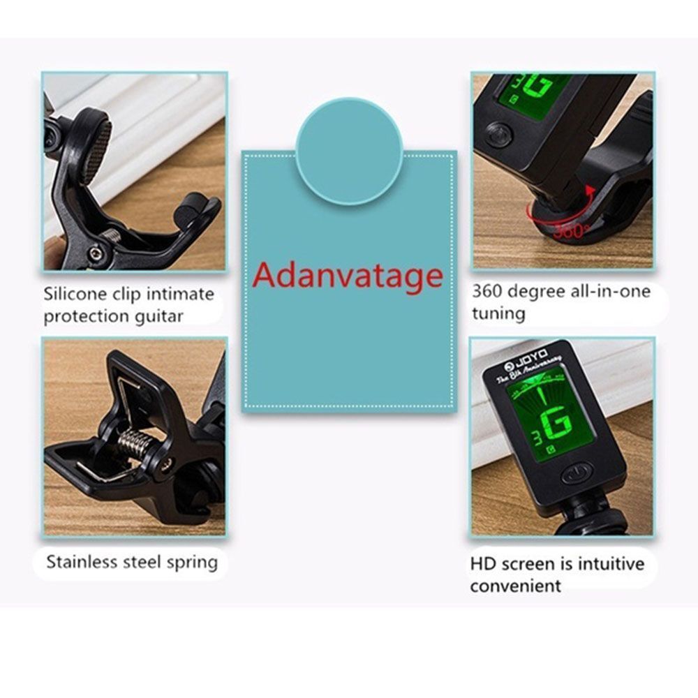 LCD Musical Instrument Accessories Clip-on Tuner Electric Tuner Bass Tuner