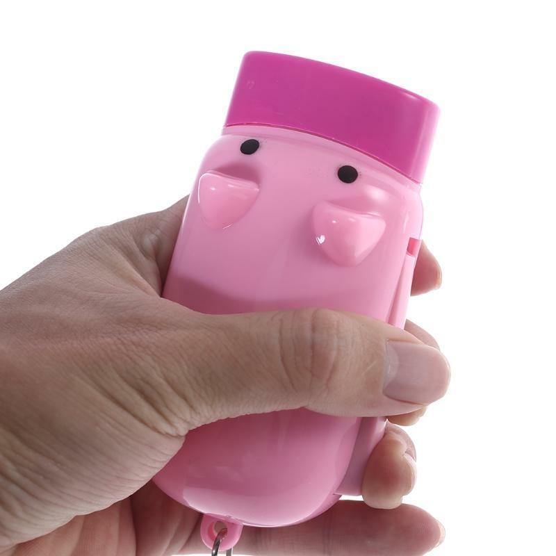 Hand Pressing Power Pig 2 LED Flash Light Flashlight Wind-up Dynamo Torch Lamp