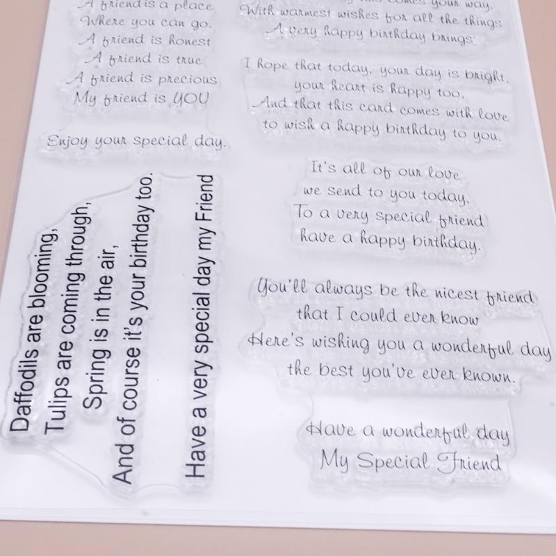 Friend Blessing Silicone Clear Seal Stamp DIY Scrapbooking Embossing Photo Album