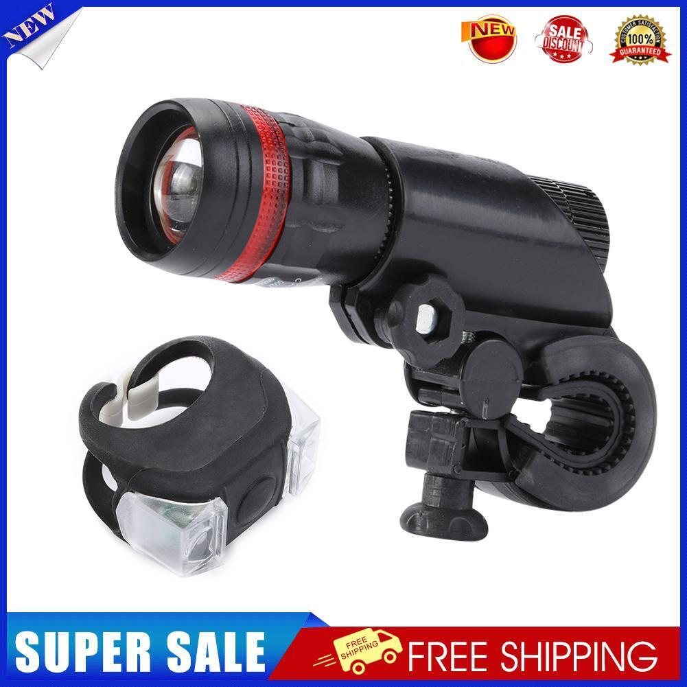2pcs Zoom 3W LED MTB Bike Warning Flashlight Waterproof Taillight Headlight