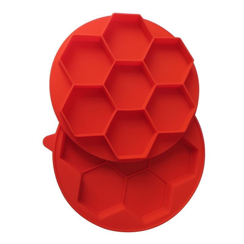 7 Grid Hexagonal Burger Press Mould Hamburger Patties Freezer Silicone Storage