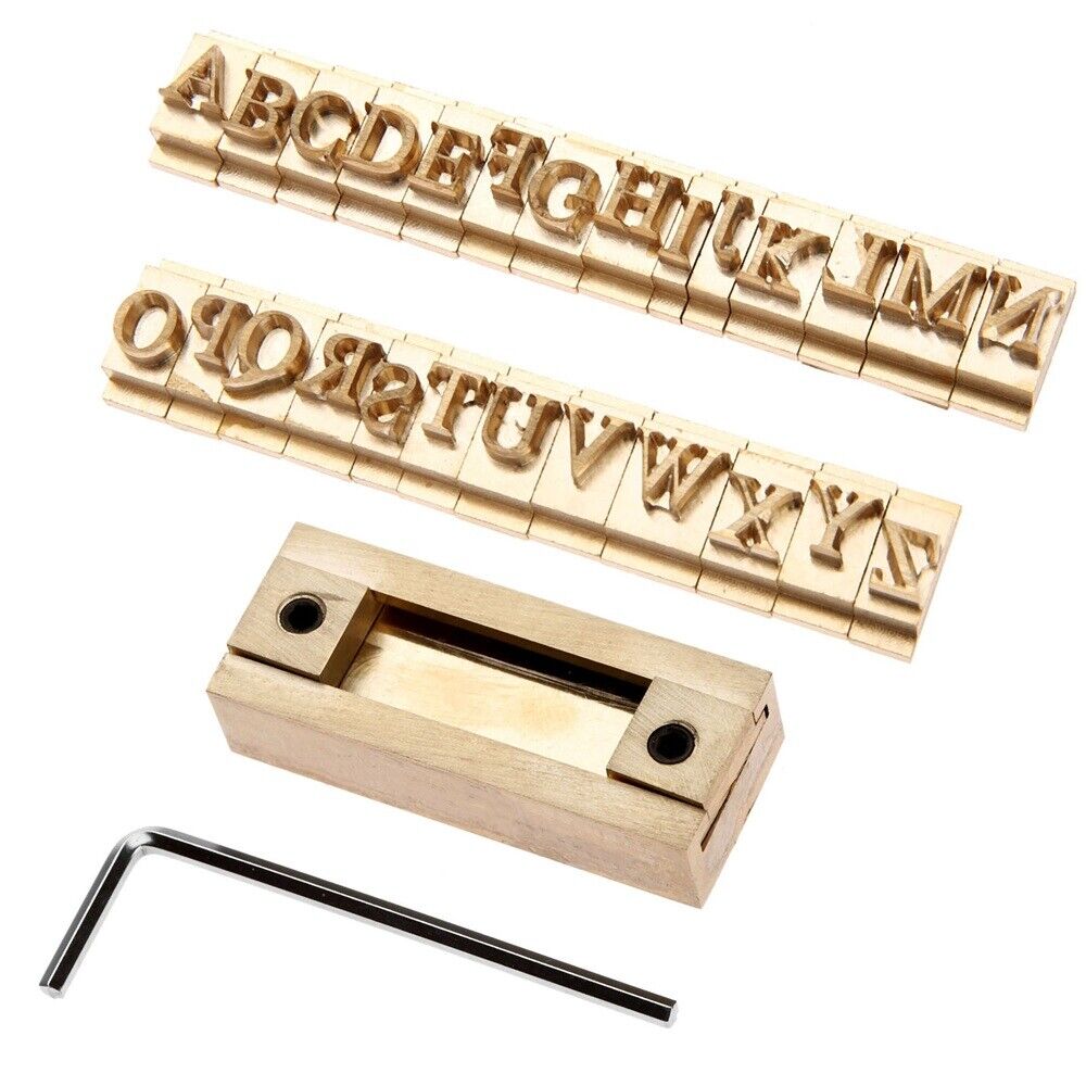 26Pcs Captal Letters Times New Roman Stamp Mold+5cm T-Slot Fixture Holder 2 in 1