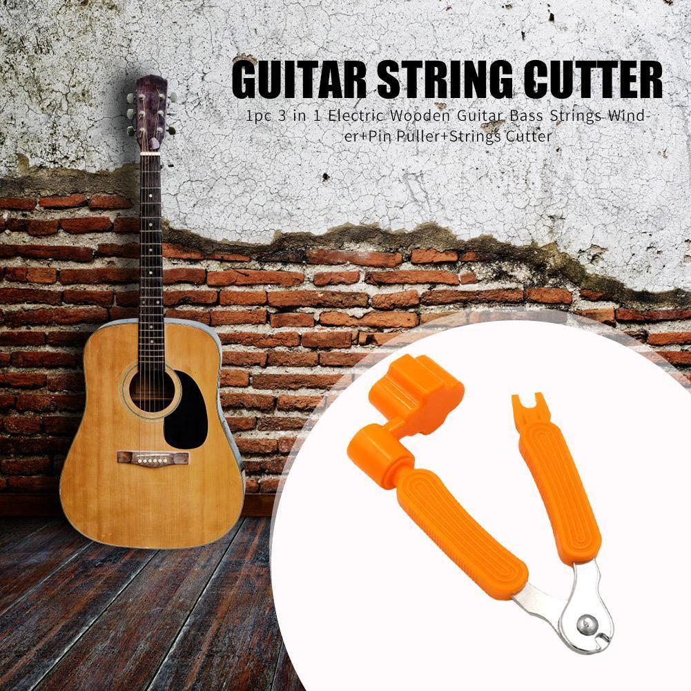 3 in 1 Electric/Wood Guitar String Winder Pin Puller String Cutter (Orange)