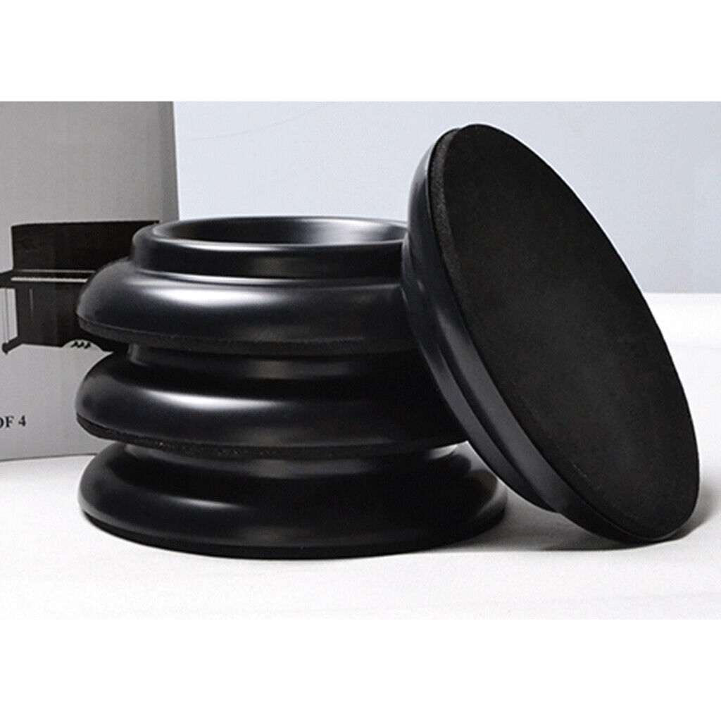 Black Plastic Upright Piano Caster Cups Feet Pad Floor Carpet