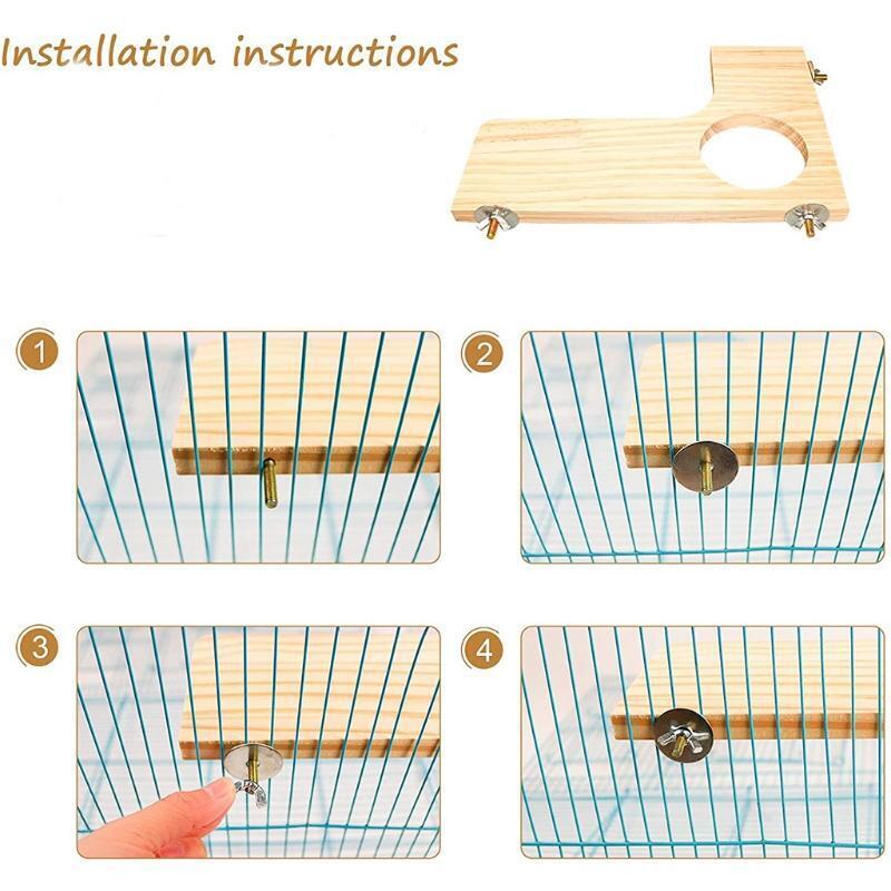 5 Pieces of Natural Wood Stand Platform for Squirrel Gerbil Chinchilla Hamster
