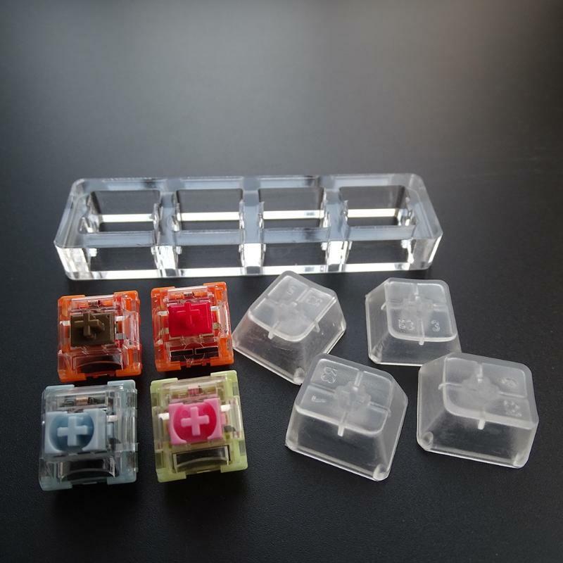 Mechanical Keyboard TTC Switch Tester 4Key Acrylic Base Transparent Blank Keycap