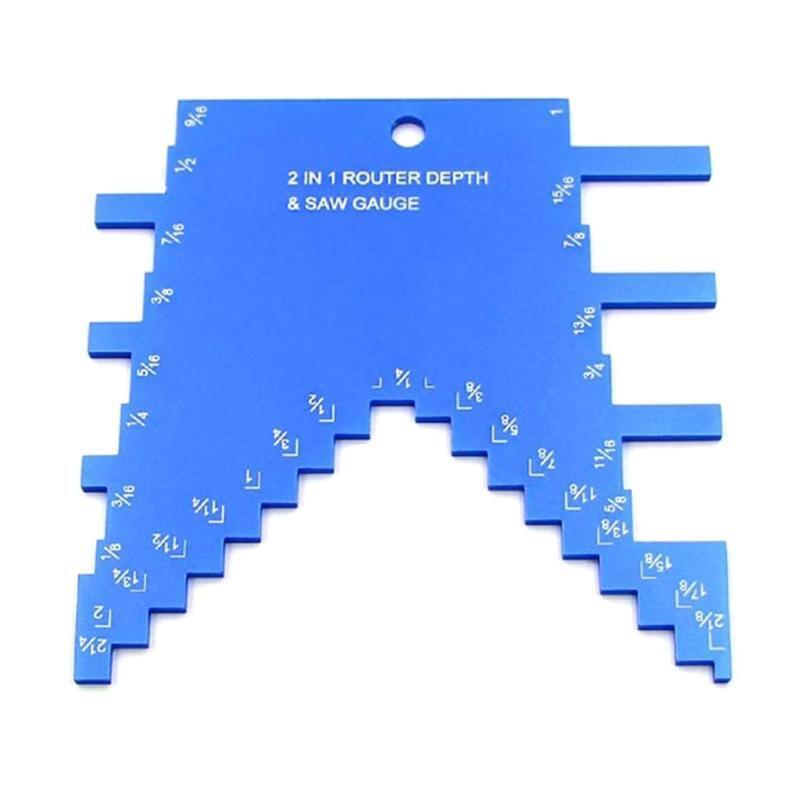 Upgraded 2 in 1 Step Depth Gauge for Router & Table Saw Aluminum Step Depth