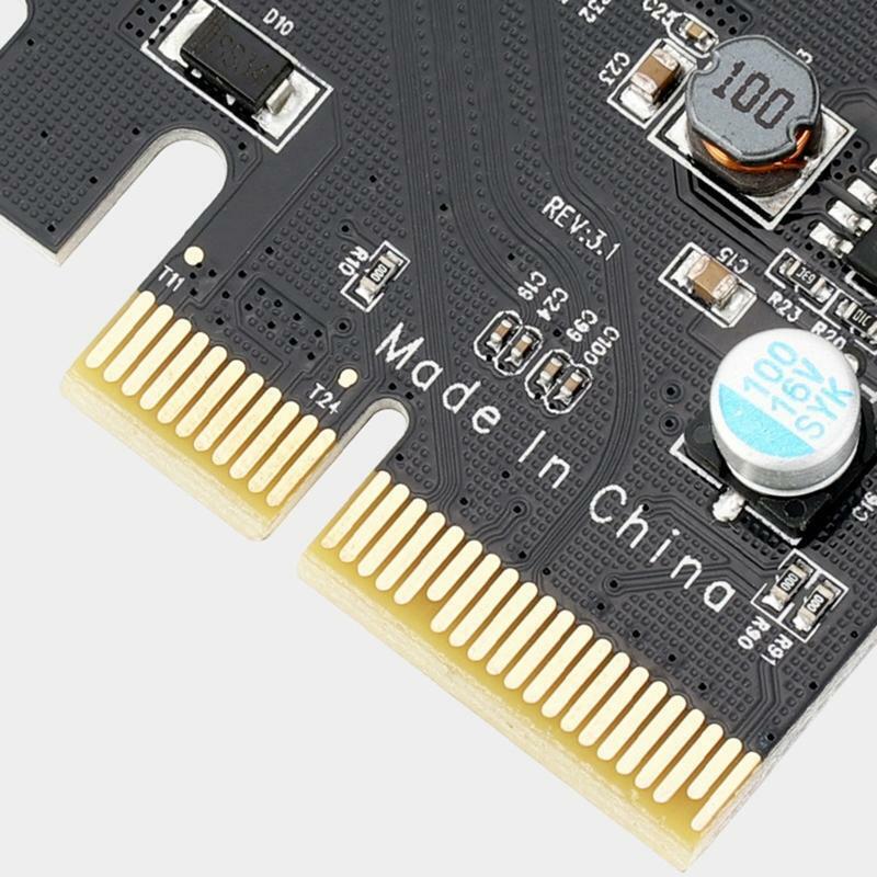PCI-E 4X to USB 3.1 Gen 2 2-Port (10 Gbps) Type C Expansion Card 15Pin Connector