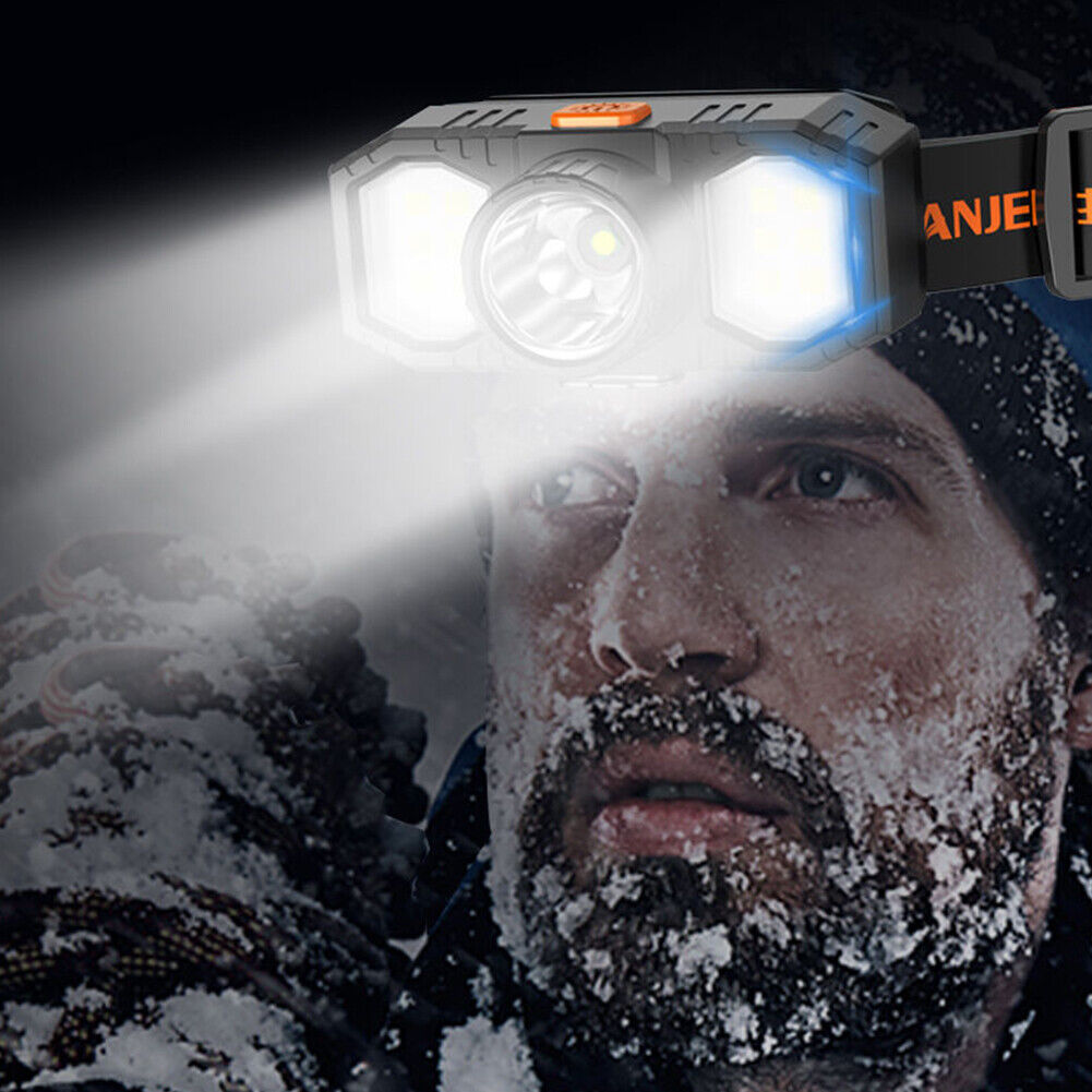 Waterproof LED Headlight USB Rechargeable XPE COB Fishing Headlamp Torch