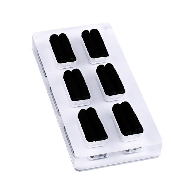 White Acrylic 6 Rings Jewelry Display Holder Slotted Showcase Stand