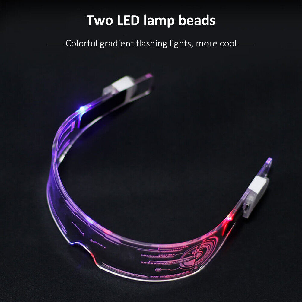 Colorful EL Wire Luminous Glasses Neon Party LED Light Up Visor Eyeglasses
