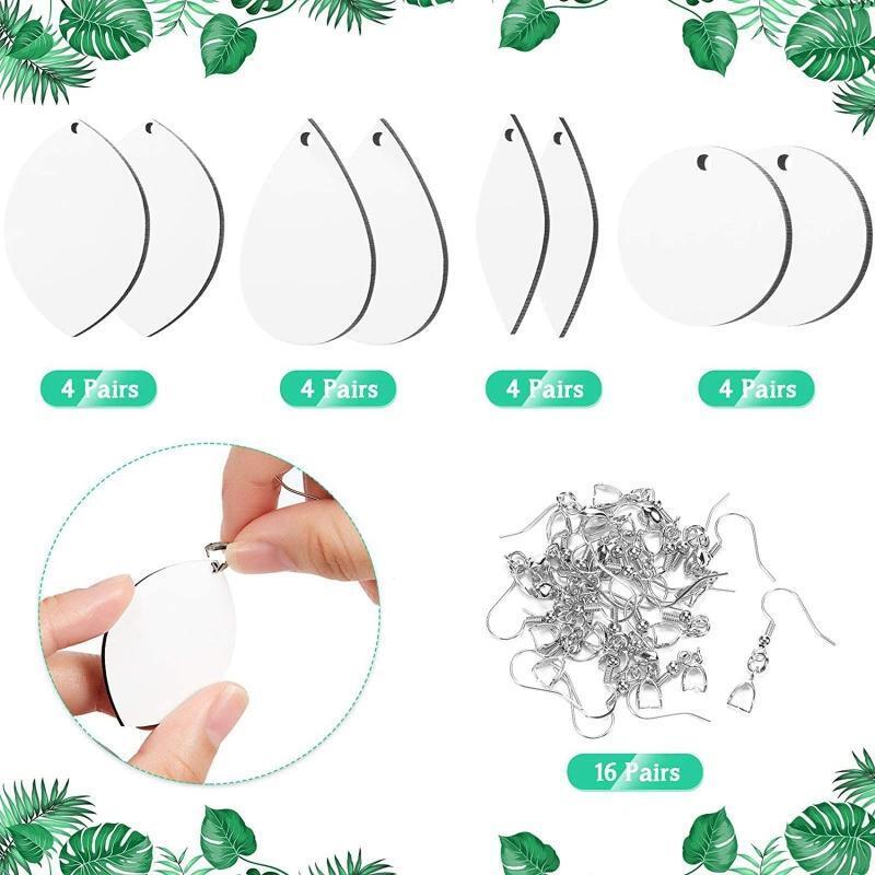 32Pieces/Set Heat Transfer Teardrop Earring Sublimation Blank Earring DIY Making