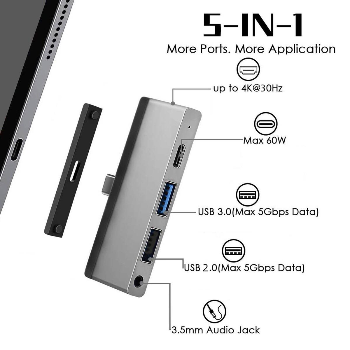 4KX2K 30Hz 5Gbps 5V 900MA USB Adapter 3.5mm Audio Accessories Converter USB C
