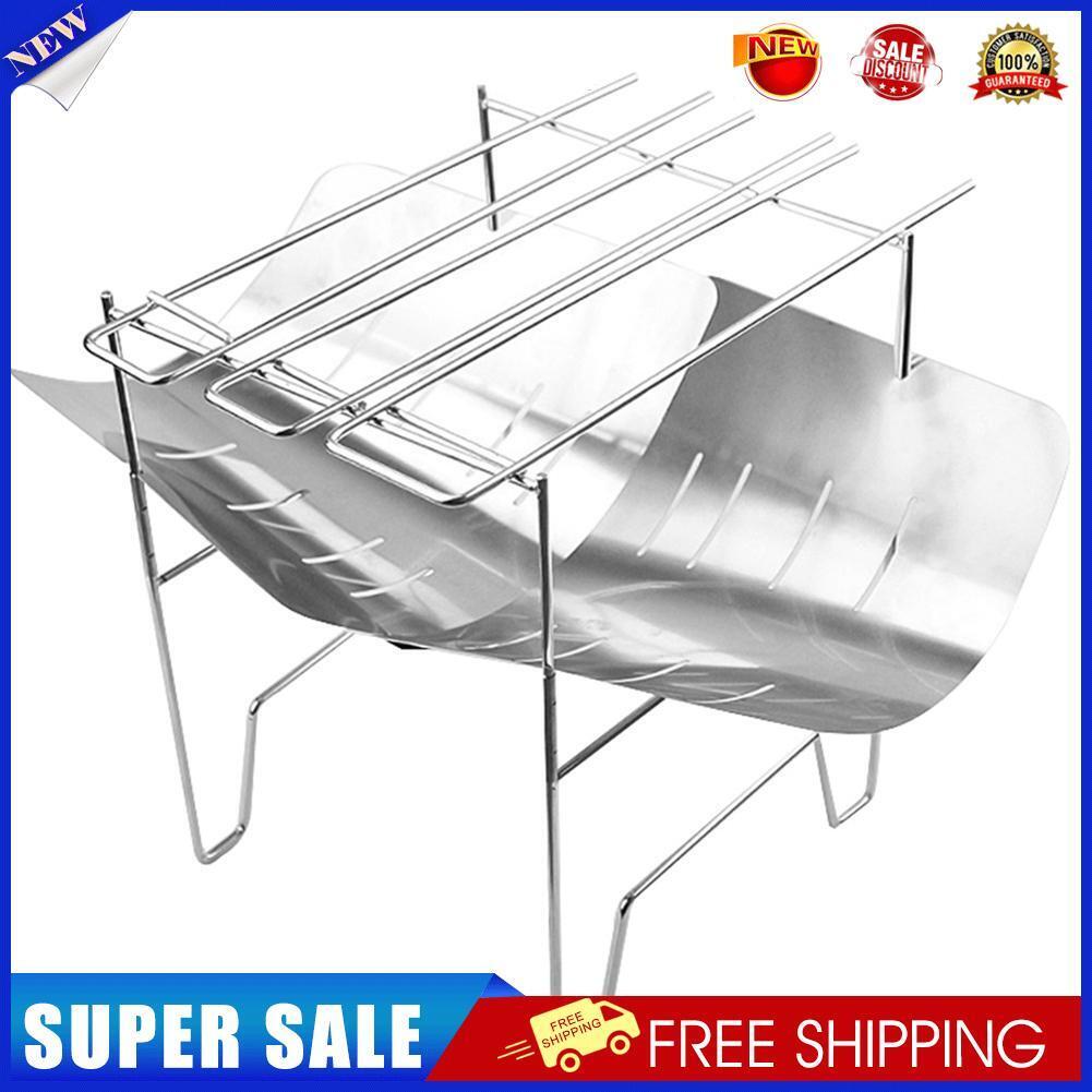 Portable Folding BBQ Grill Outdoor Barbecue Net Firewood Camping Stove Rack