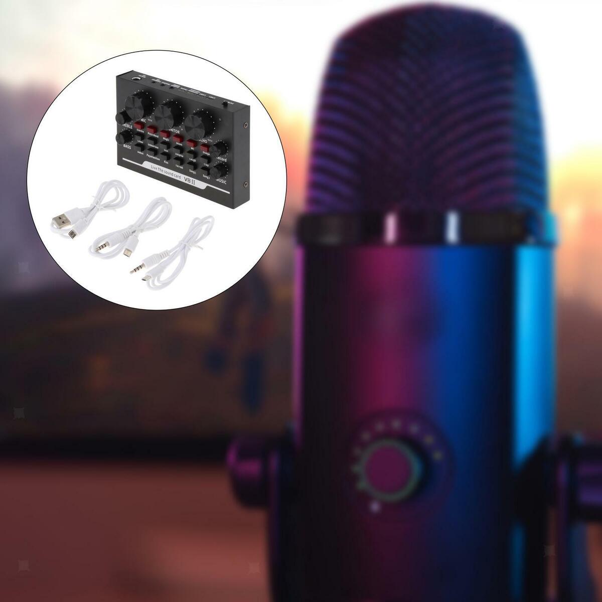 Mini V8II  Card  Mixer for Laptop Headset Phone Computer