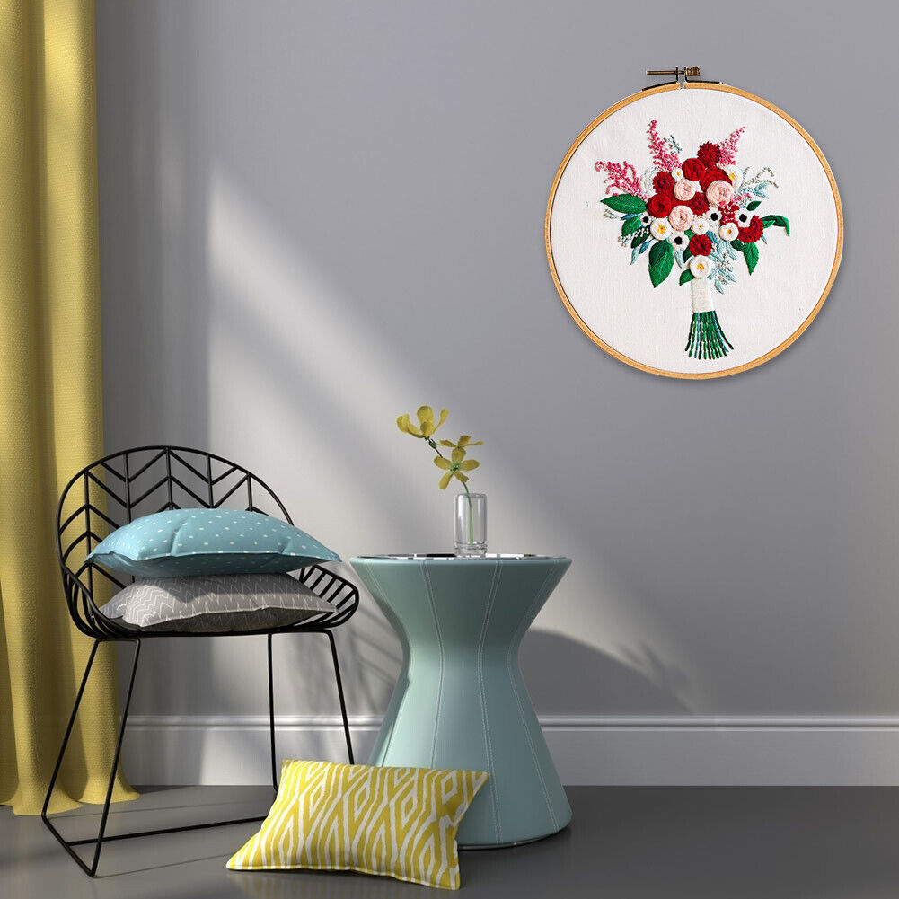 DIY Flowers Stamp Embroidery Craft Cross Stitch Kit Needlework (511217)