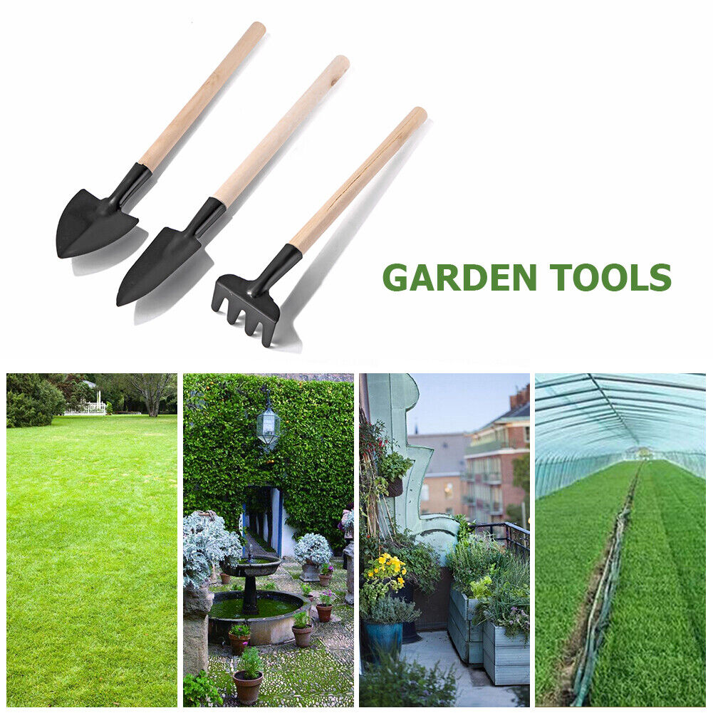 3pcs Gardening Tools Set Mini Transplant Plant Flower Shovel Rake Hand Tool