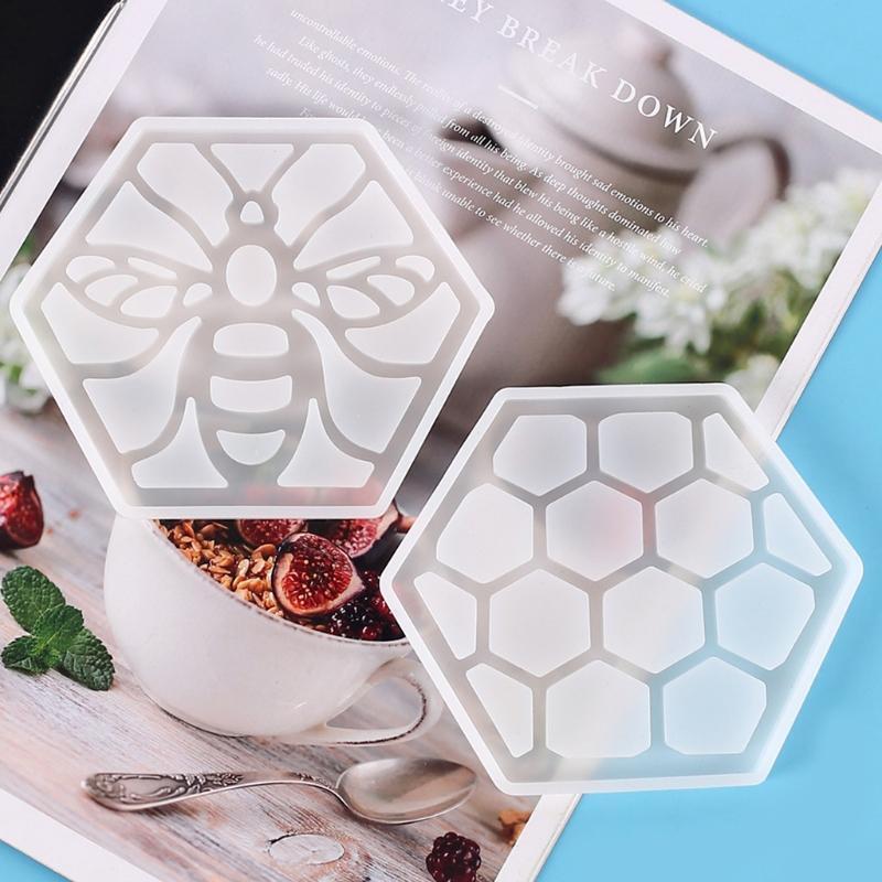 Fruit Plate Mat Mold Honeycomb Bee Coaster Silicone Mould for Cup Mat Making