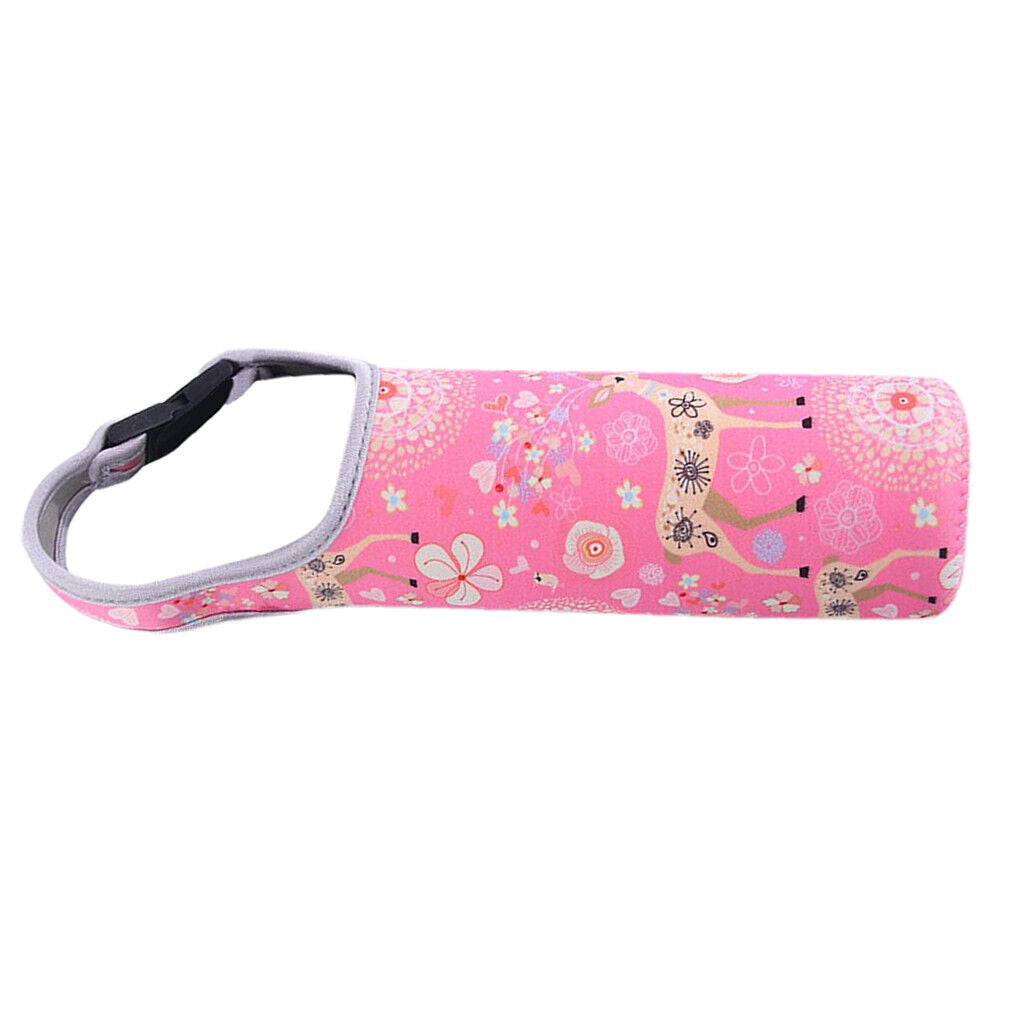 Neoprene Thermal Travel Vacuum Mug  Tote  Holder Pink Deer