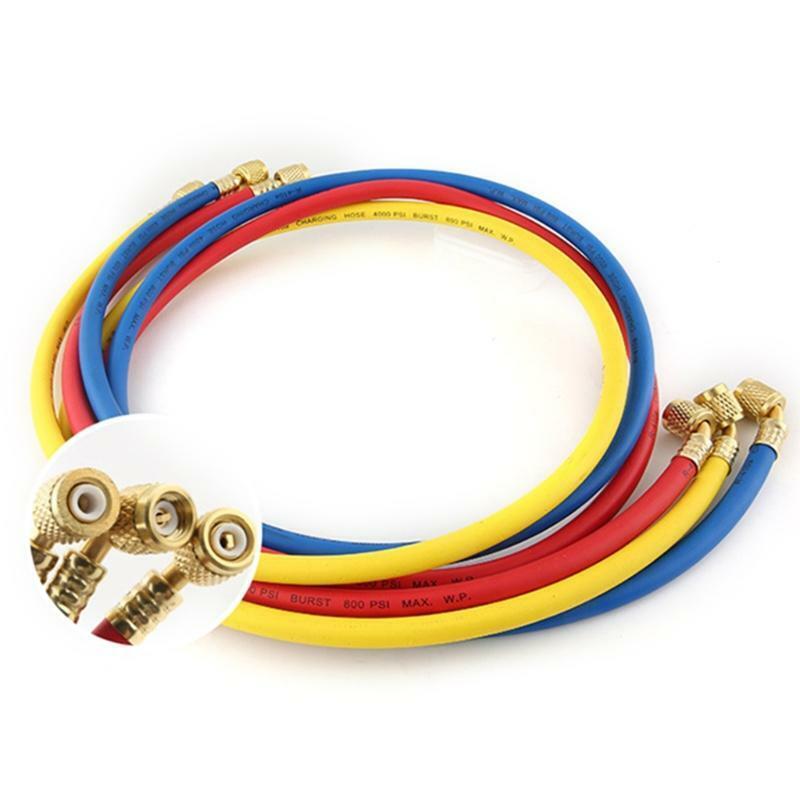 3 Color Refrigerant Tube A/C Charging Hose for Refrigerant R12 R22 R134A 404