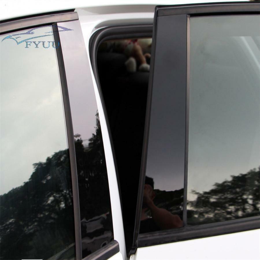 4 Pcs/Set Glossy Black Polycarbonate Car Pillar Posts Cover Trim For Ford Fiesta