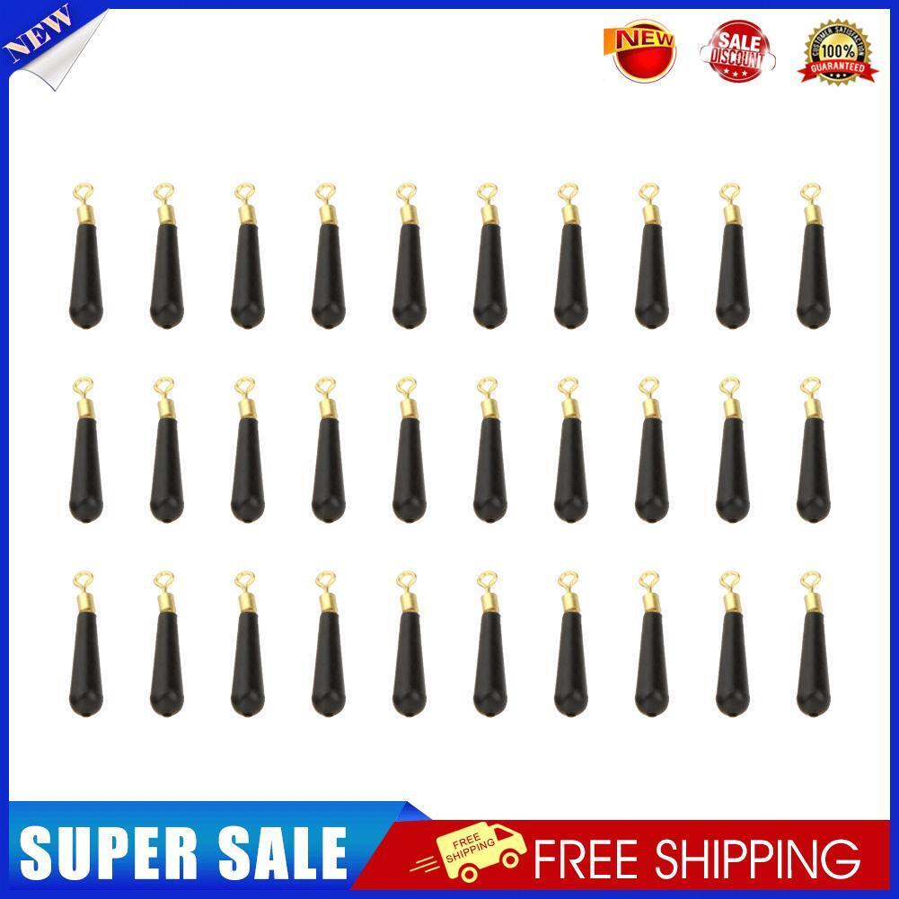 30pcs Fishing Float Seat Copper Head Rubber Drift Bobber Fishing Tackle (L)