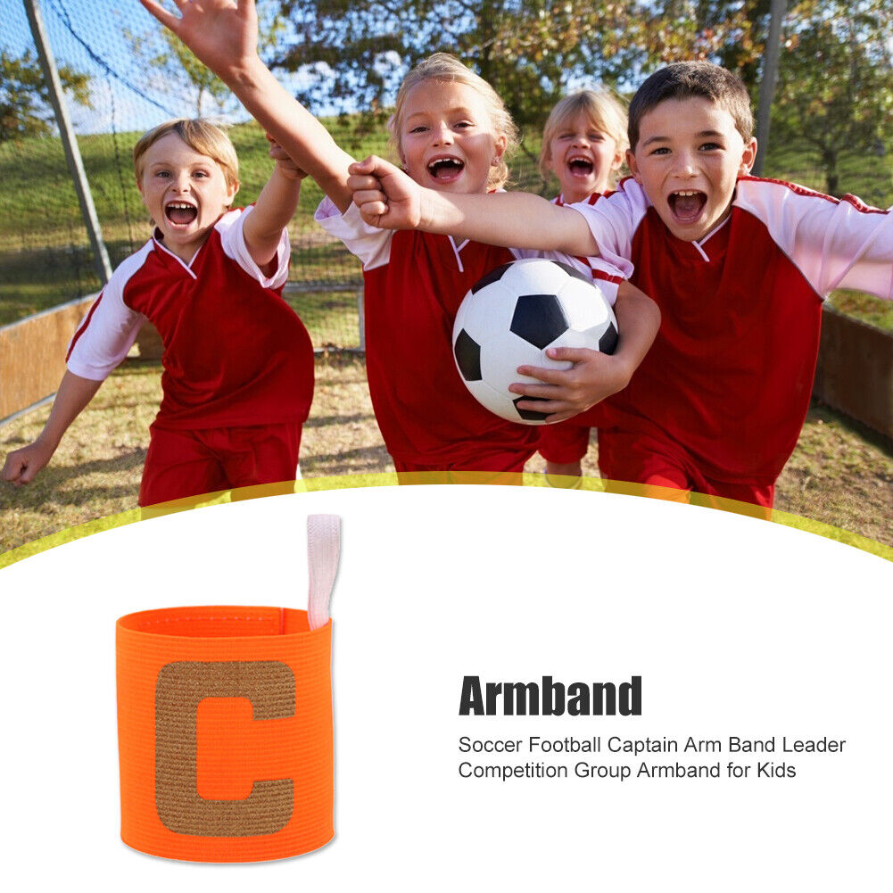 Kids Soccer Football Captain Arm Band Leader Competition Armband (Orange)