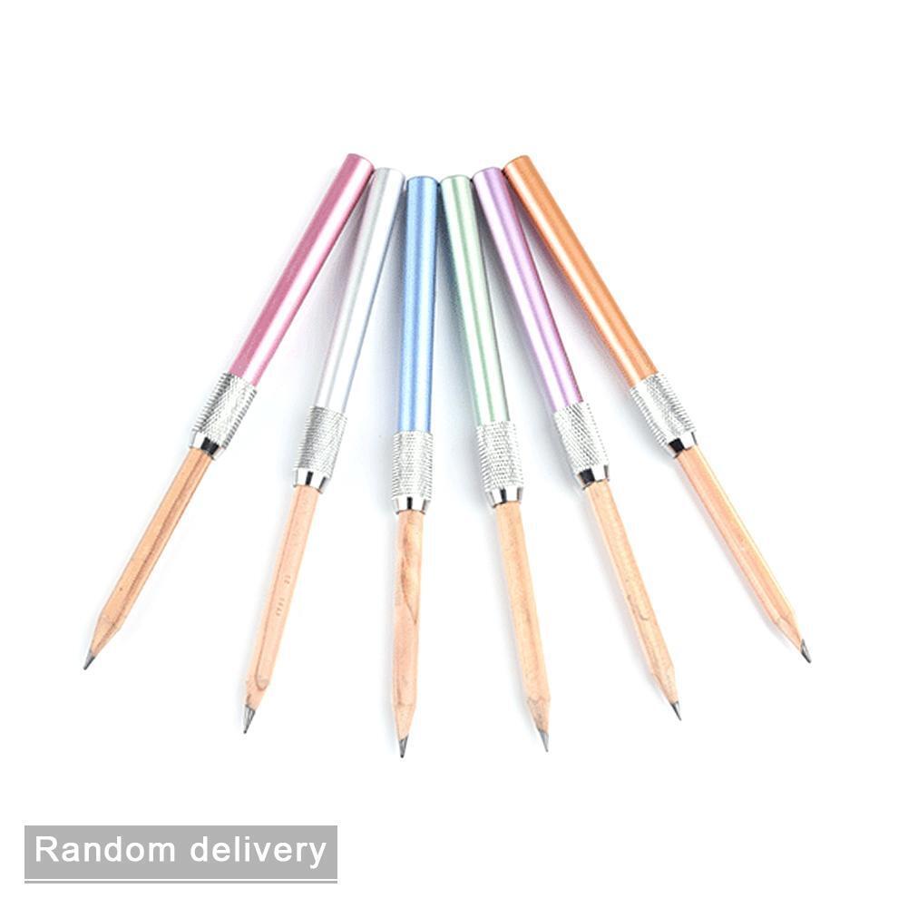 Metal Single Head Pencil Extender Holder Sketch School Office Write Tool