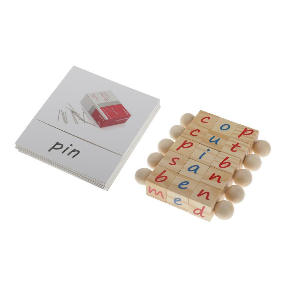 Phonetic Reading Blocks & 52 Cards - Montessori Materials  Learning