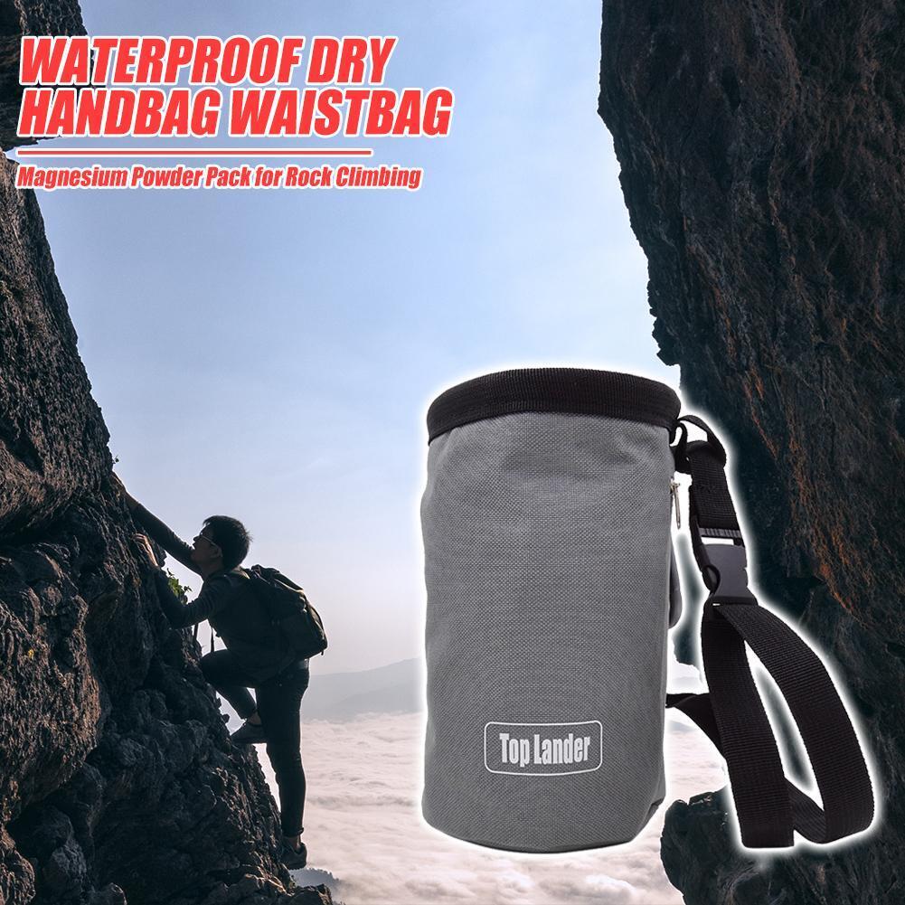 Climbing Chalk Bag Non-slip Adjustable Magnesium Powder Storage Pouch Grey