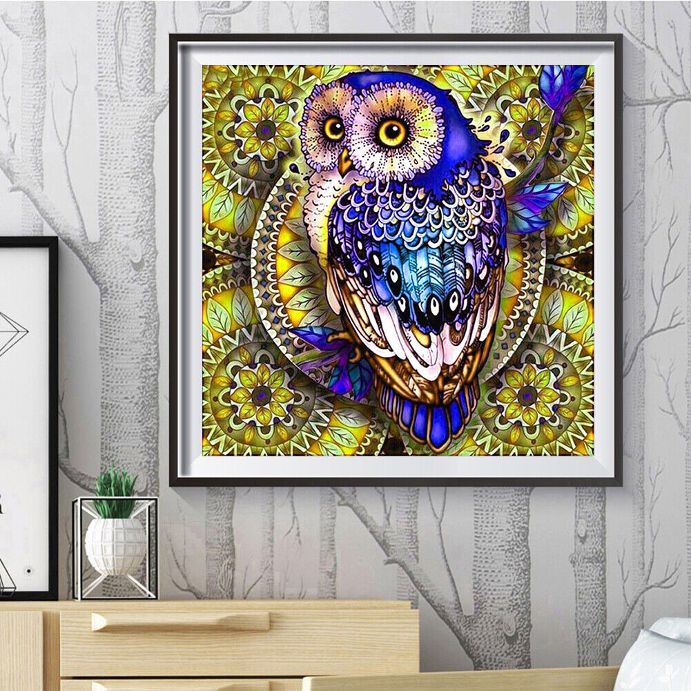 5D DIY Diamond Painting Owl Rhinestone Kit Full Square Wall Picture (F048)