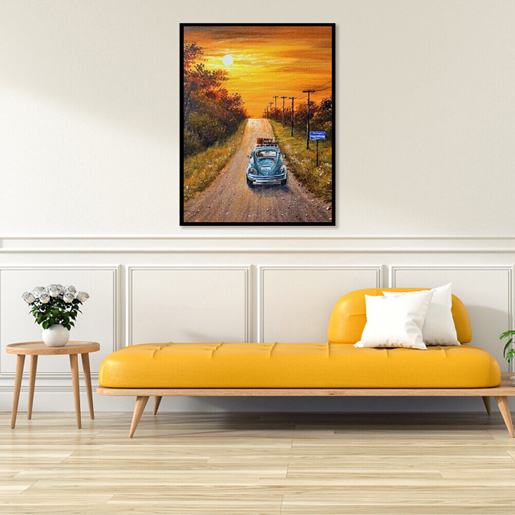 Driving Car 5D Diamond Painting Full Round Drill DIY Embroidery Set Decor