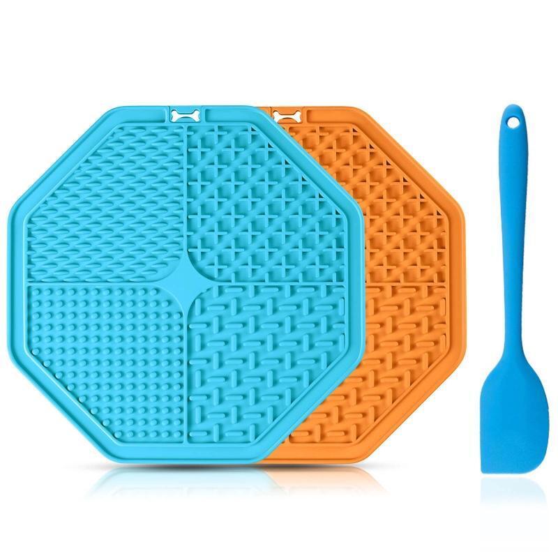 2Pcs Dog Licking Pad for Wet Food Slow Feeder with Suction Cups Puppy Treat Mat