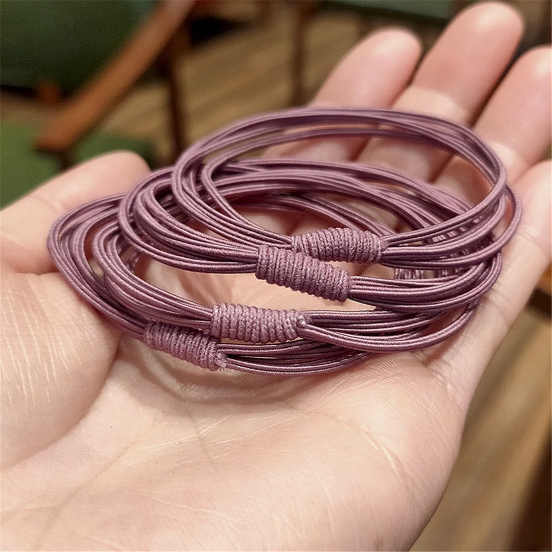 Random Color Gift Women Girl Concise High Elastic Hair Ring Hair Tie Rope 4 in 1