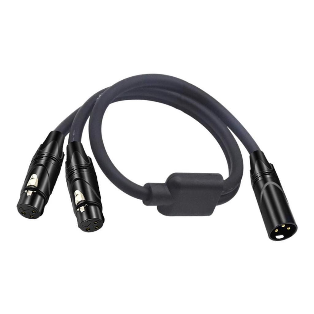 3 Pin Dual XLR Jacks To XLR Connector Cable Distributor Y Splitter For