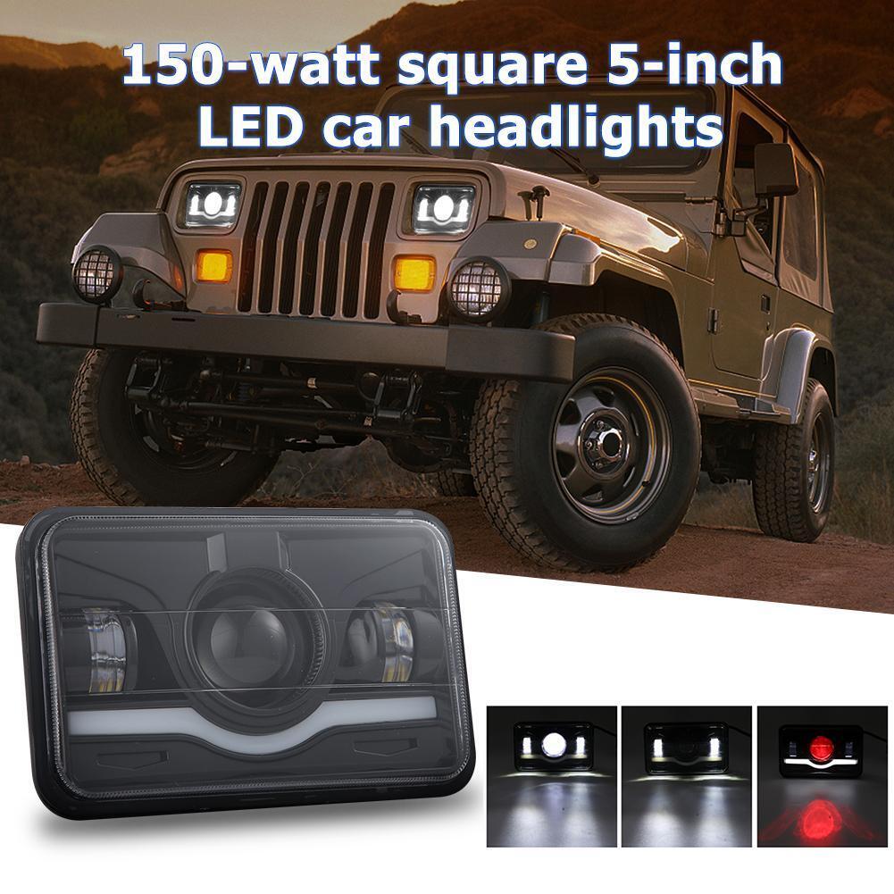 4x6 inch 150W LED Headlight Hi-Lo Red DRL Sealed Beam for Car Truck SUV