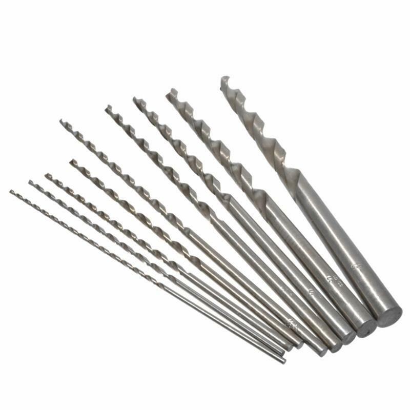 150/200mm High-speed Steel Straight Shank Twist Drilling Bit Set 9Pcs