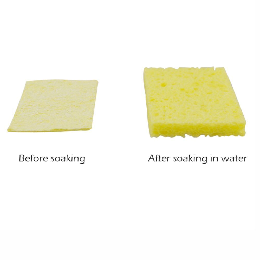 Pads Enduring Scouring  Cleaning Sponge Yellow Electric Welding Soldering Iron
