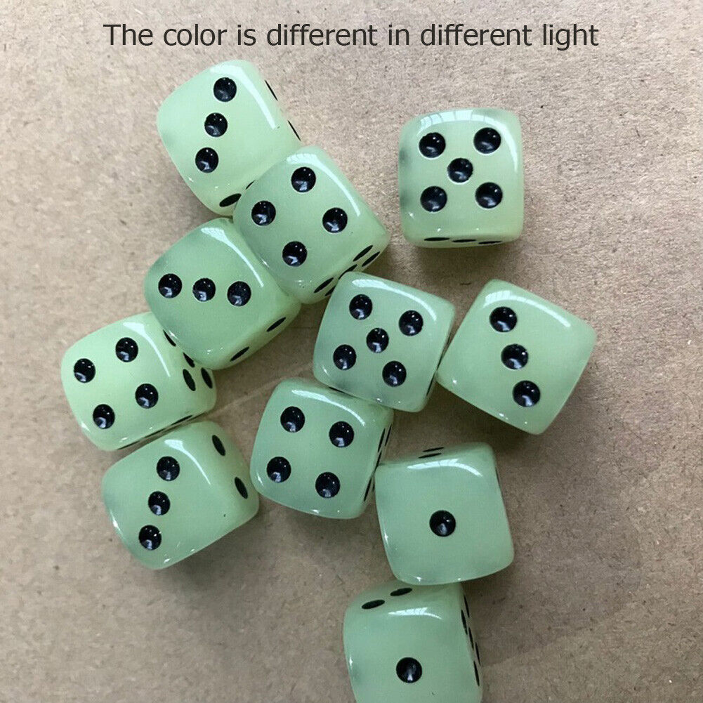 6pcs Luminous Dice Round Corner Dots Night Bar Supplies KTV Game Club Sieve