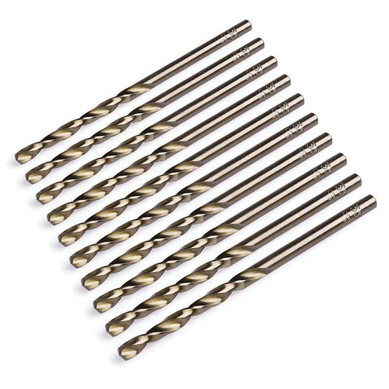 10Pcs 3.5mm M35 Round Shank HSS-Co Cobalt Twist Drill Spiral Drill Bit