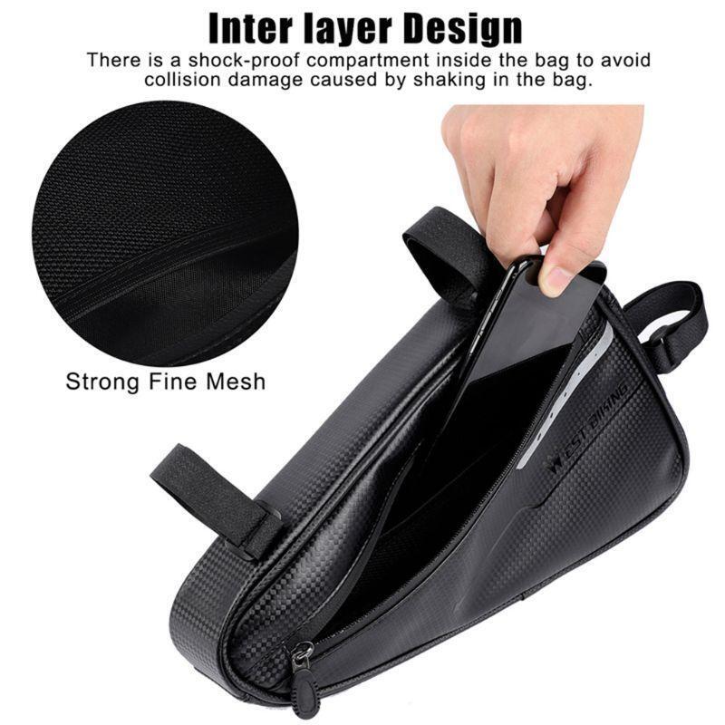 Waterproof Cycling Bag MTB Road Bike Frame Bags Front Tube Triangle Pouch