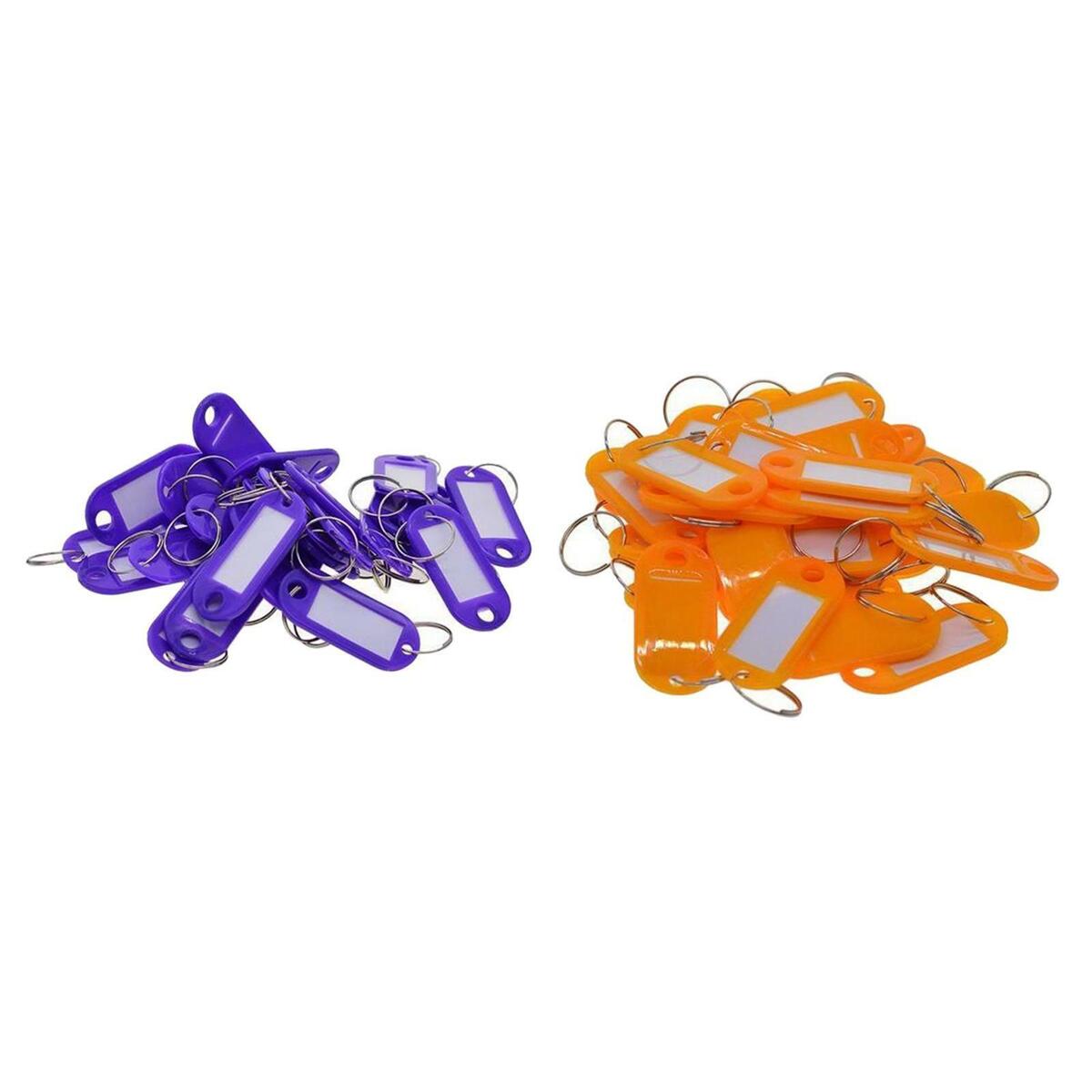 100 Pieces Plastic Key Tags  Label Car Tags Key Identifiers Split Rings