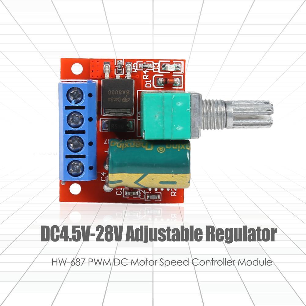 HW-687 PWM DC Motor Speed Controller Module DC4.5V-28V Adjustable Regulator