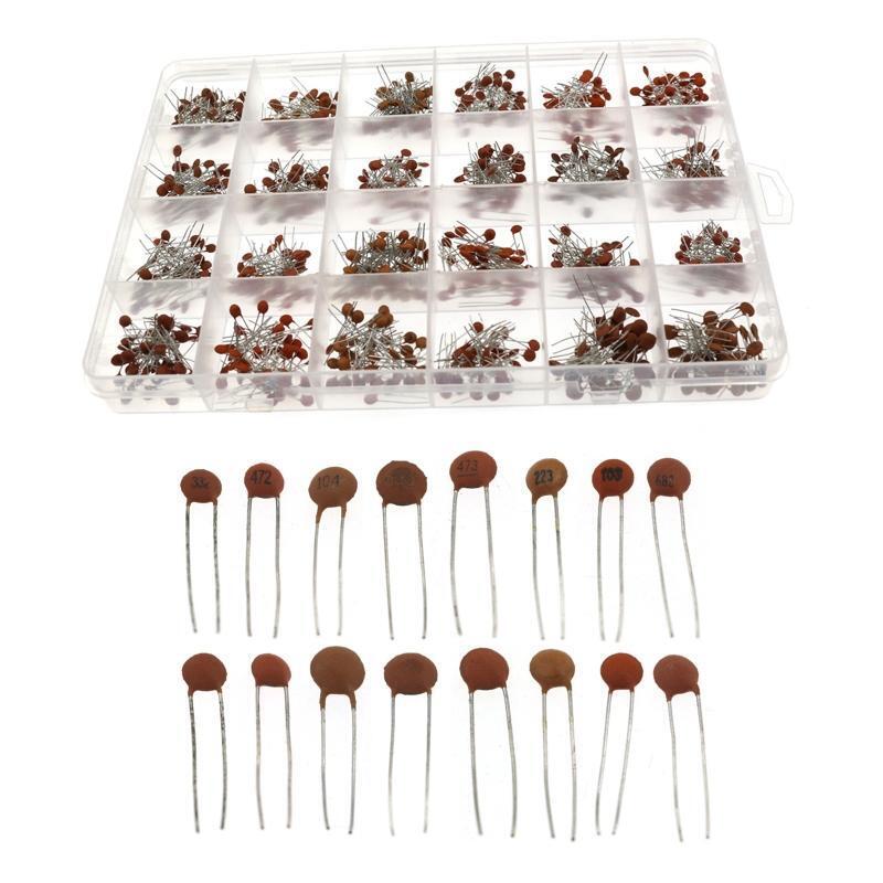 960Pcs 24 Value x40Pcs 50V Ceramic Capacitors Assortment Kit Set DIY Electronics