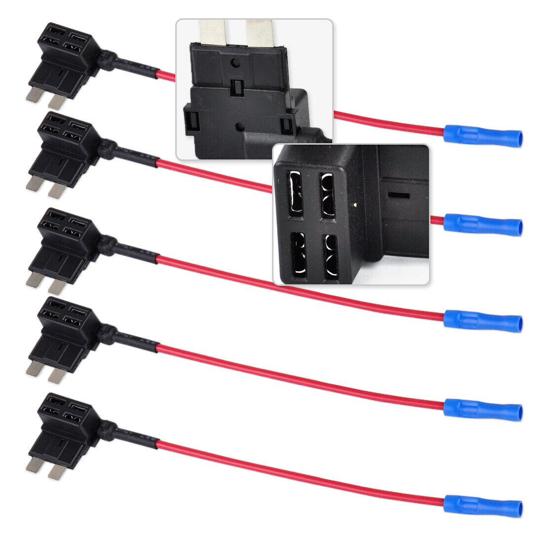 5x Add-A-Circuit Medium Middle ATO ATC Blade Fuse Tap Circuit Adapter Holder Li